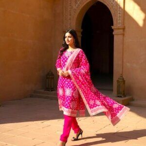 Party Wear Pure Bandhej Salwar Suit